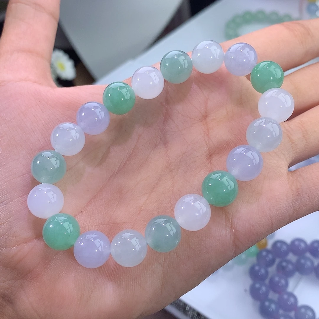 未镶嵌手链翡翠冰胶马卡龙手串