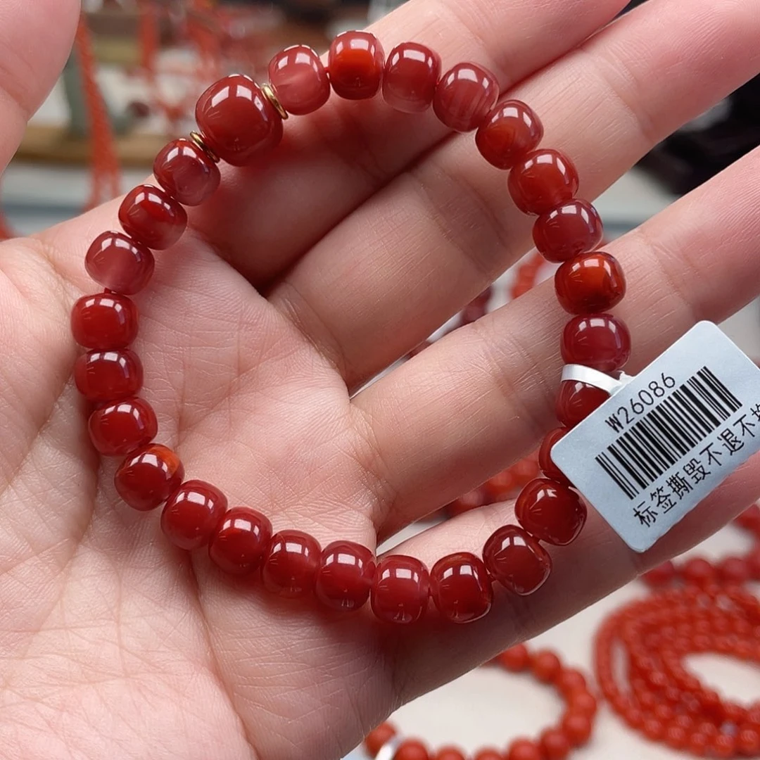 南红玛瑙未镶嵌手链