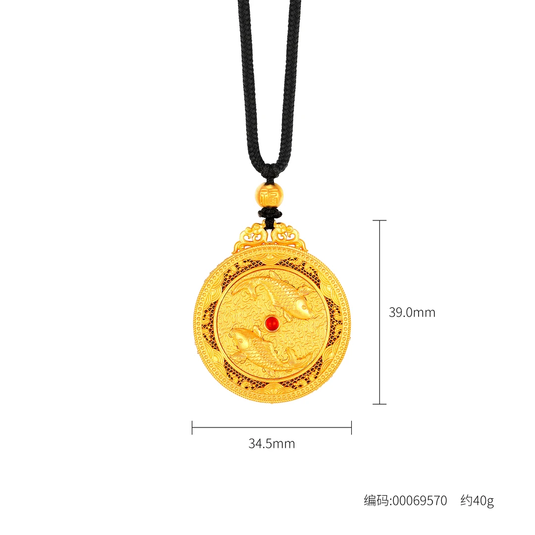 古法双鱼纳福项链