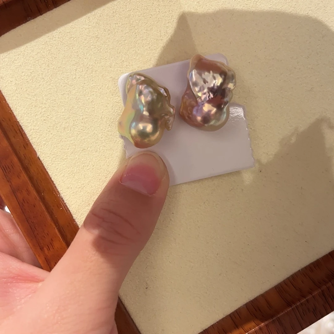淡水珍珠耳饰银S925镶嵌