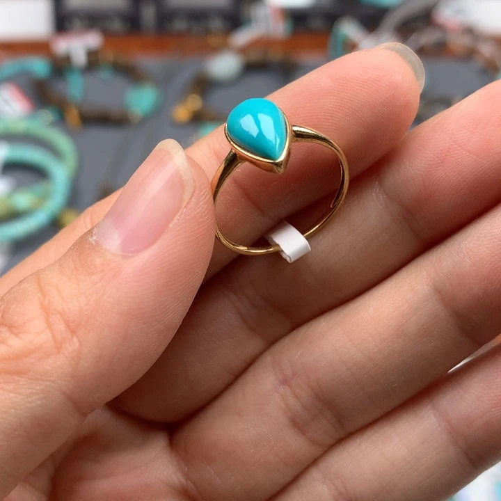 绿松石18K金镶嵌绿松石