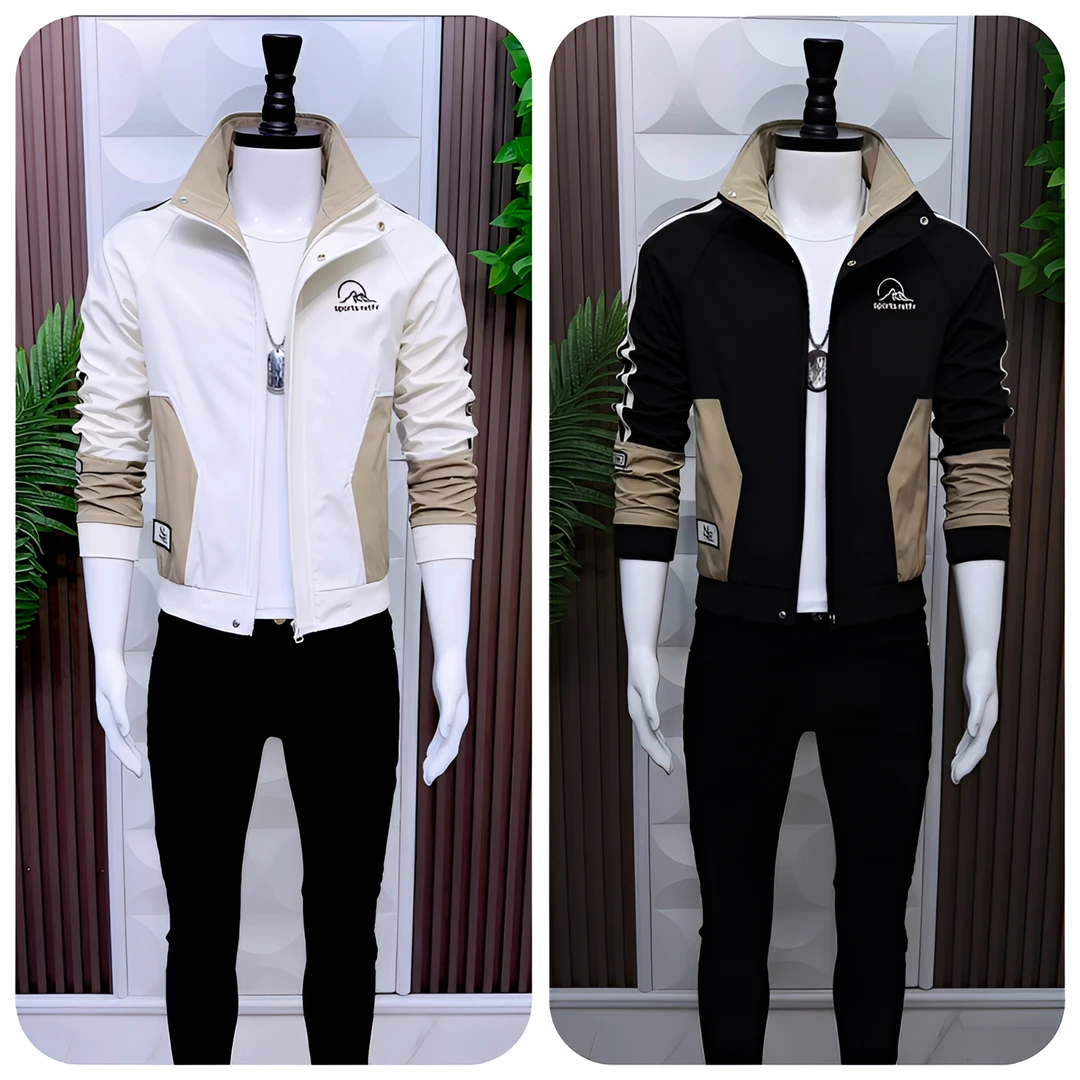 韩版修身男士夹克外套春季立领拼接夹克男外套时尚痞帅男外套褂子