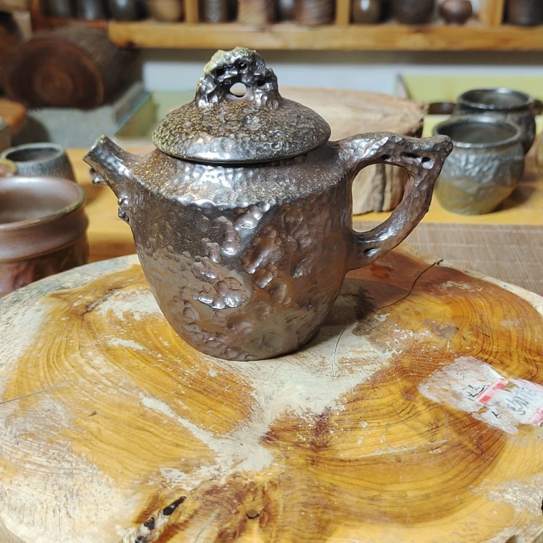 坭兴陶纯柴烧锤纹壶180C
