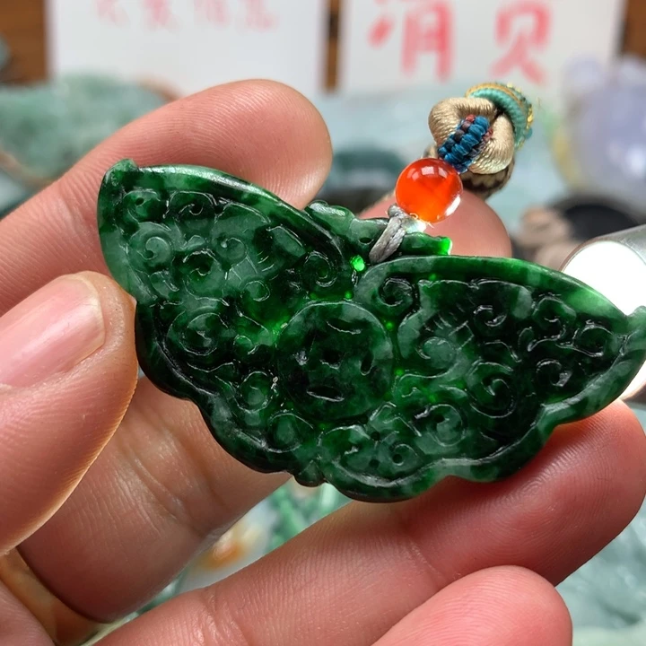 翡翠颈饰未镶嵌保真天然a货翡翠