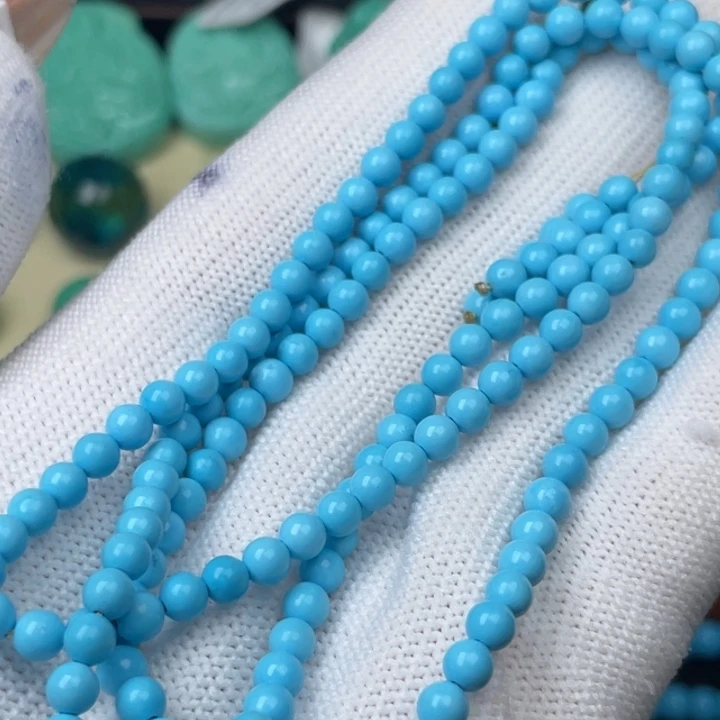 高瓷蓝4mm小米珠链