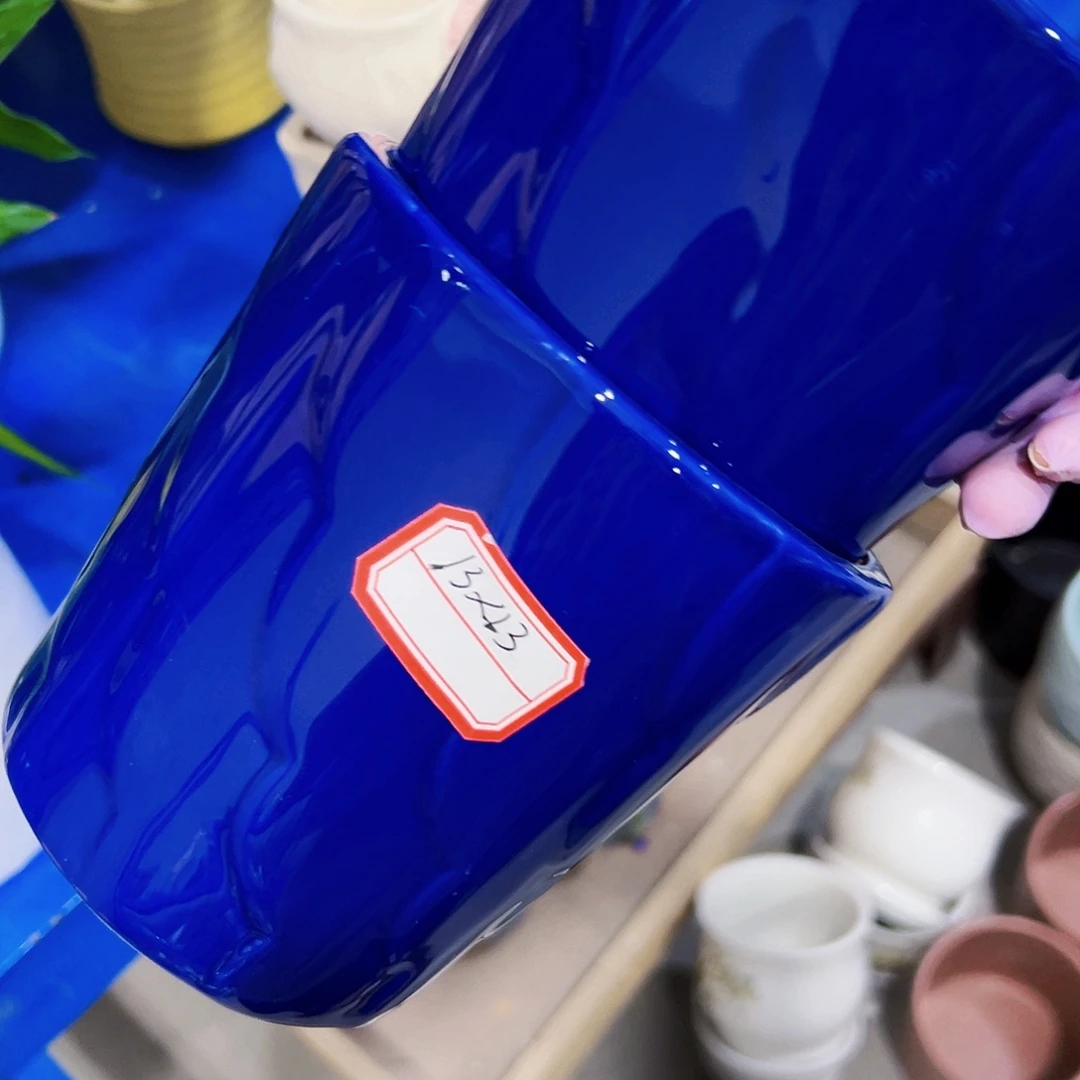 有孔外贸尾单陶瓷花盆凑单10米包邮