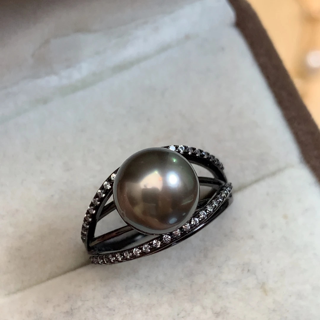 海水珍珠戒指银S925镶嵌