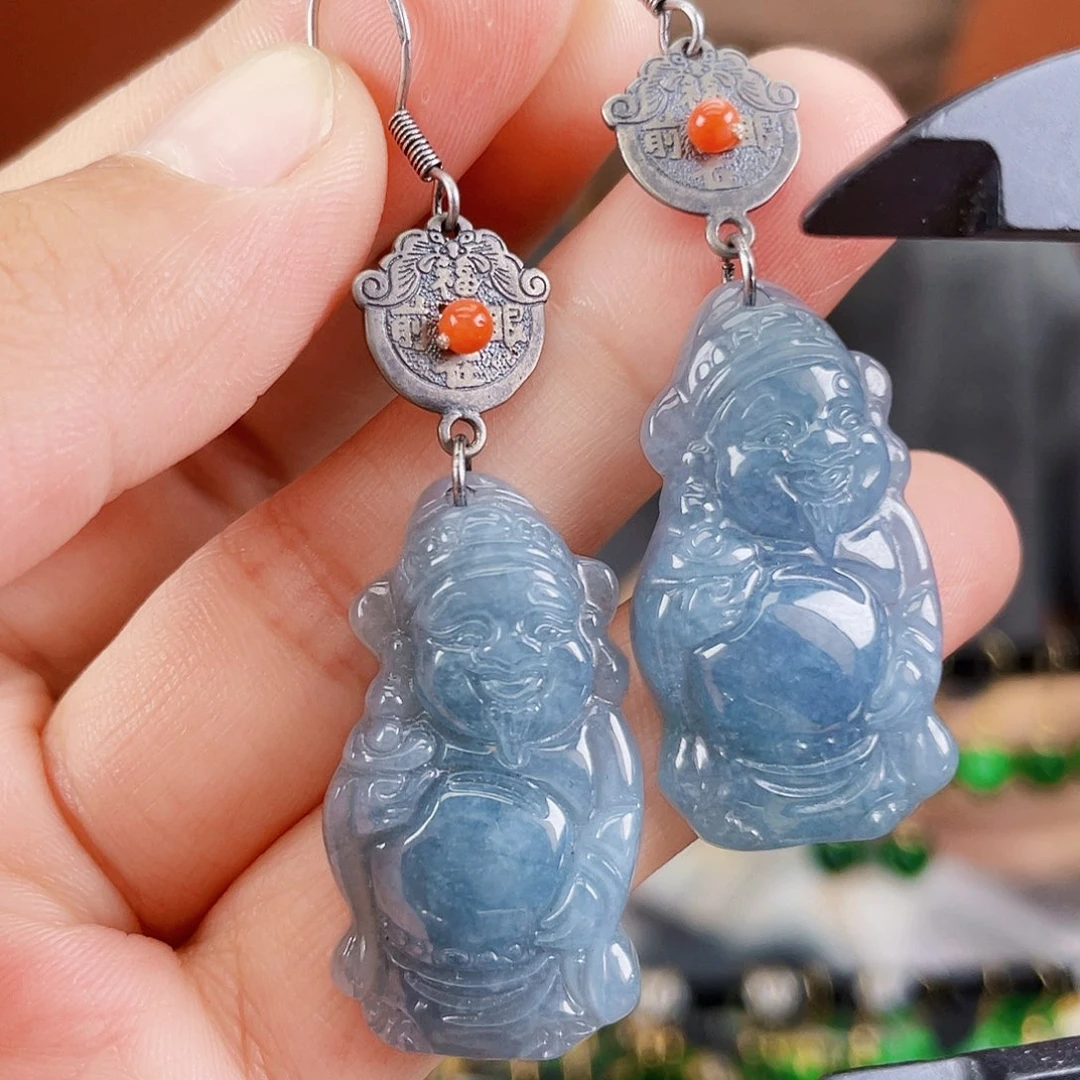 翡翠未镶嵌耳饰饰品