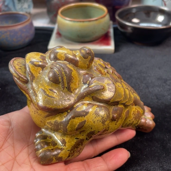 摆件钧瓷三足金蟾茶宠