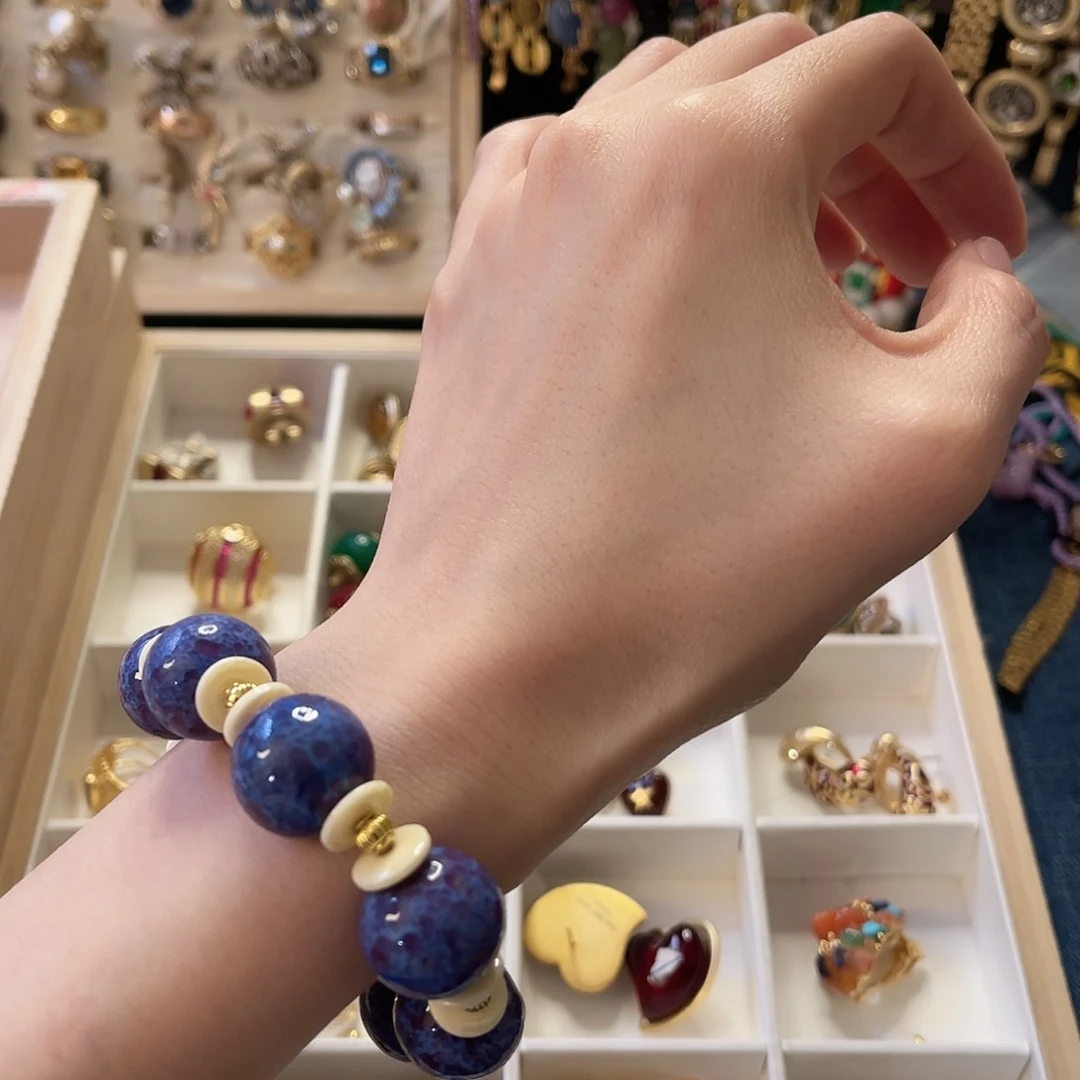 黄铜琉璃925银手串