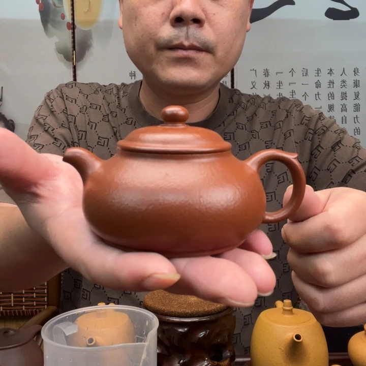 紫砂原矿紫砂壶原矿朱泥全手工华颖150毫升左右