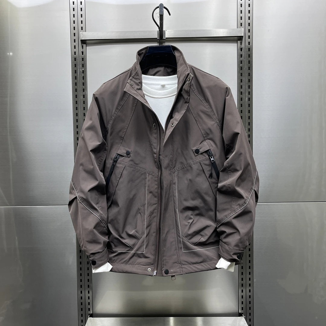 男士二棉加厚外套2024冬季新款潮流立领痞帅休闲工装休闲夹克棉衣