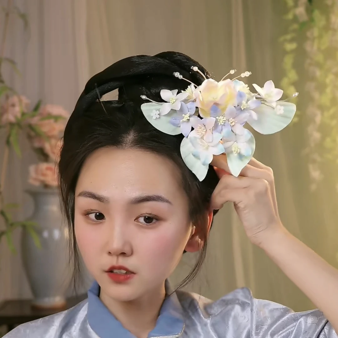 大麦吖古风发饰汉服绒花发簪 手工制作默认微瑕 均有色差
