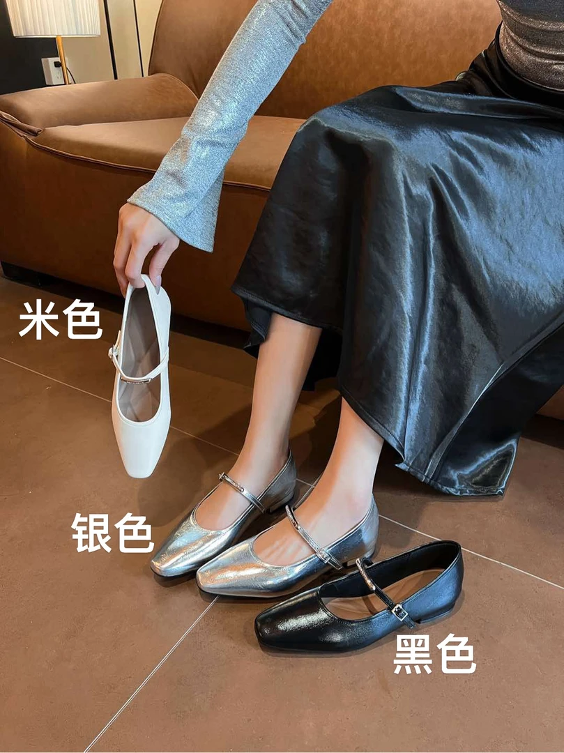 鑫燃KIKI 软底百搭法式一字扣浅口玛丽珍鞋 2213-6 BL