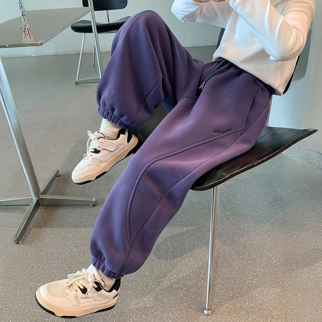 女童加绒裤子秋冬2025新款中大童休闲裤子百搭裤子春秋儿童女童秋