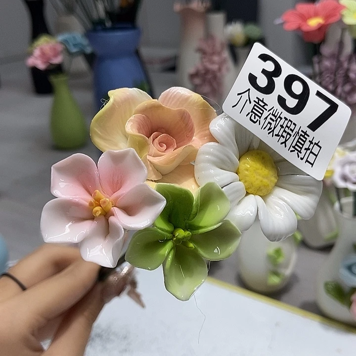 陶瓷纯手工捏花设计