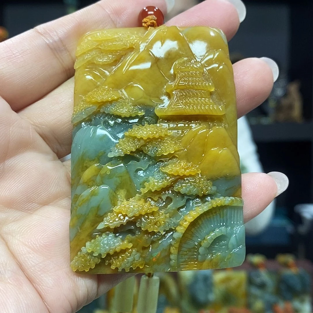 未镶嵌岫玉挂件吊坠项链