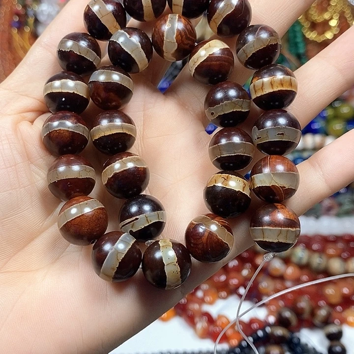 玛瑙/玉髓未镶嵌珠宝半成品一线玛瑙卡14mm