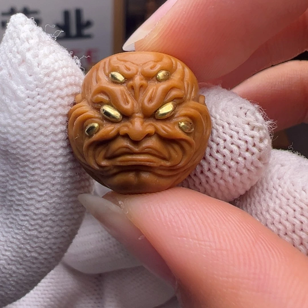 文玩核桃把件镶嵌款多目恶僧18左右尺寸全品有正常封口线