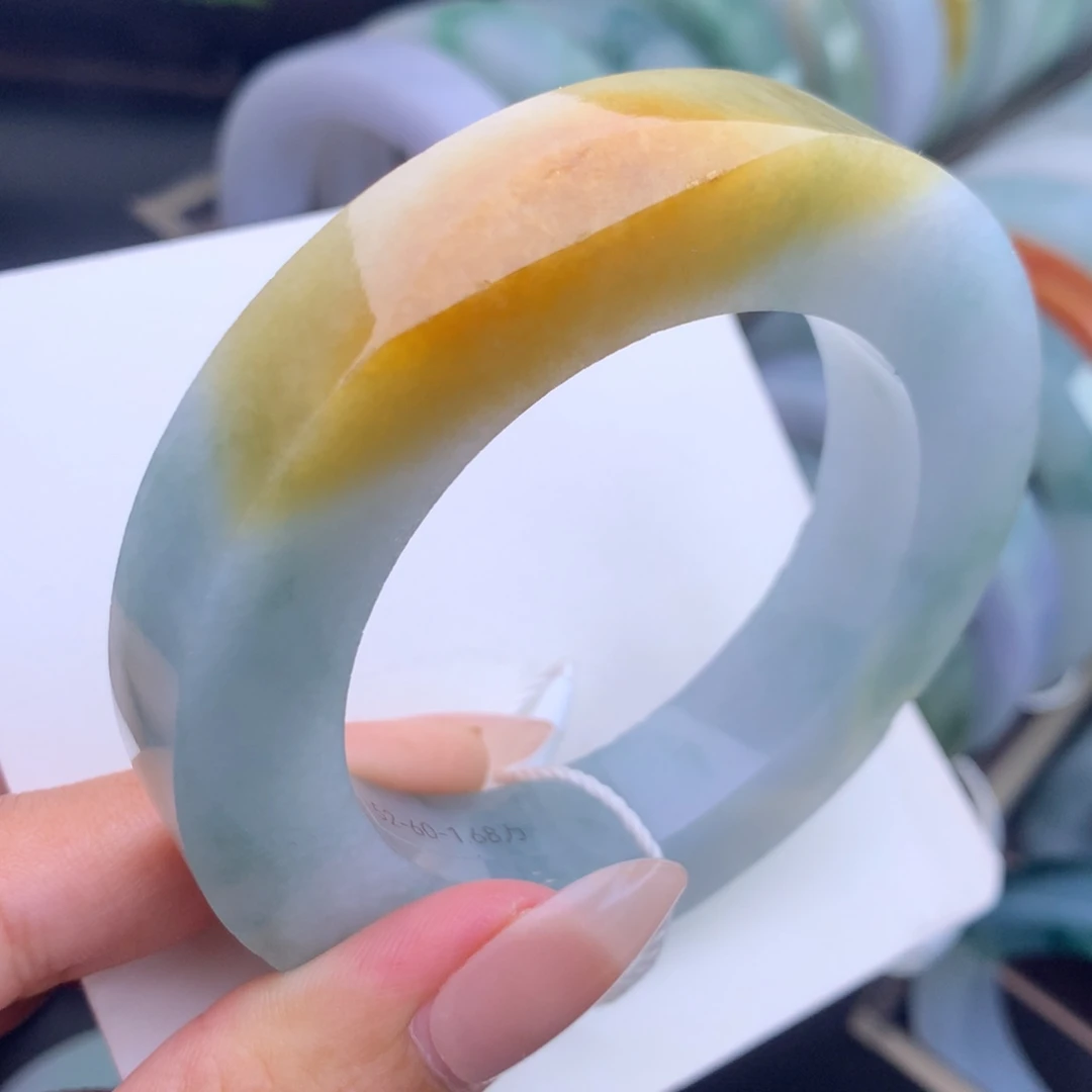 未镶嵌手镯不退不换定制翡翠黄翡