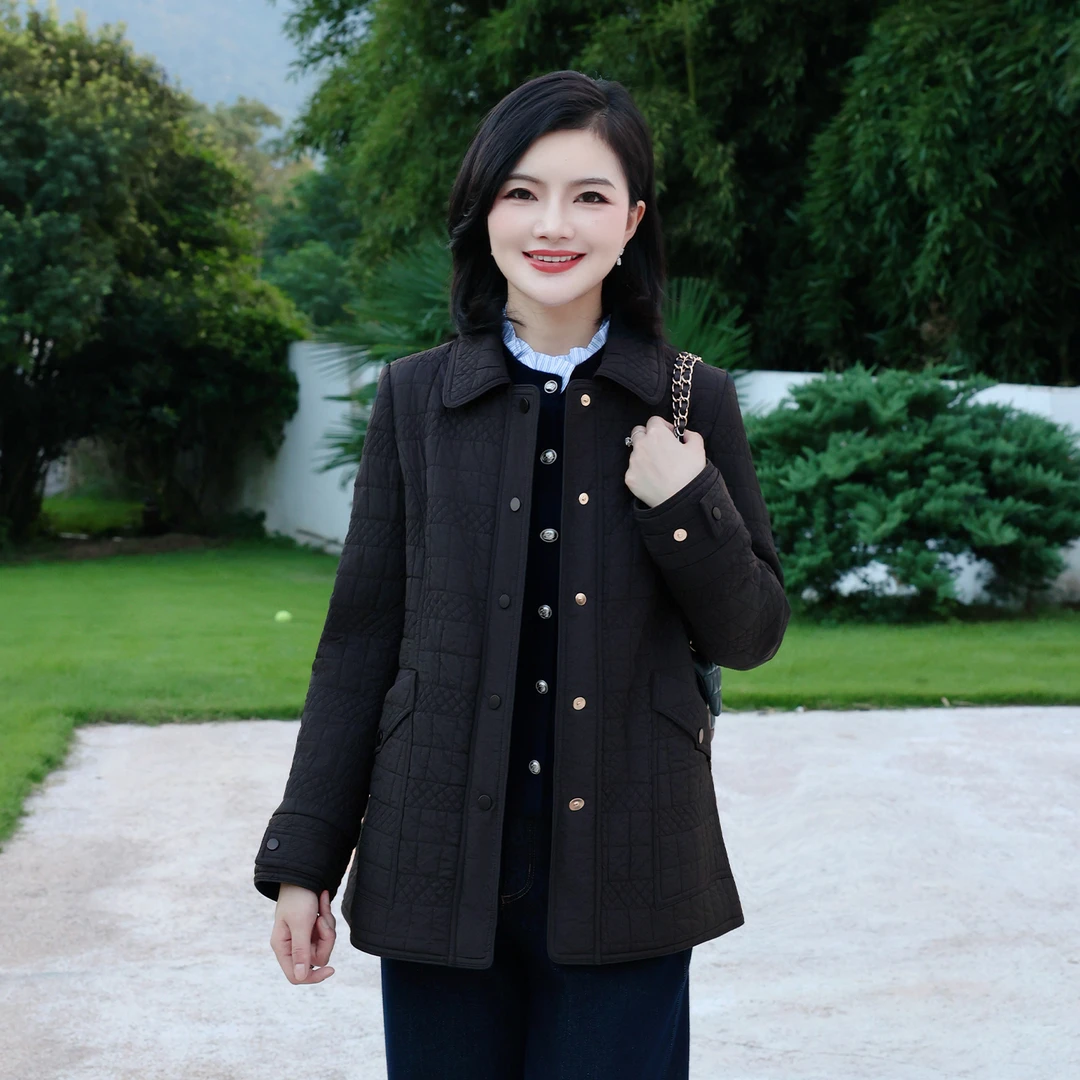 【羊毛棉服】枫竺阿楠anan休闲通勤翻领绗缝中长款女秋冬保暖外套