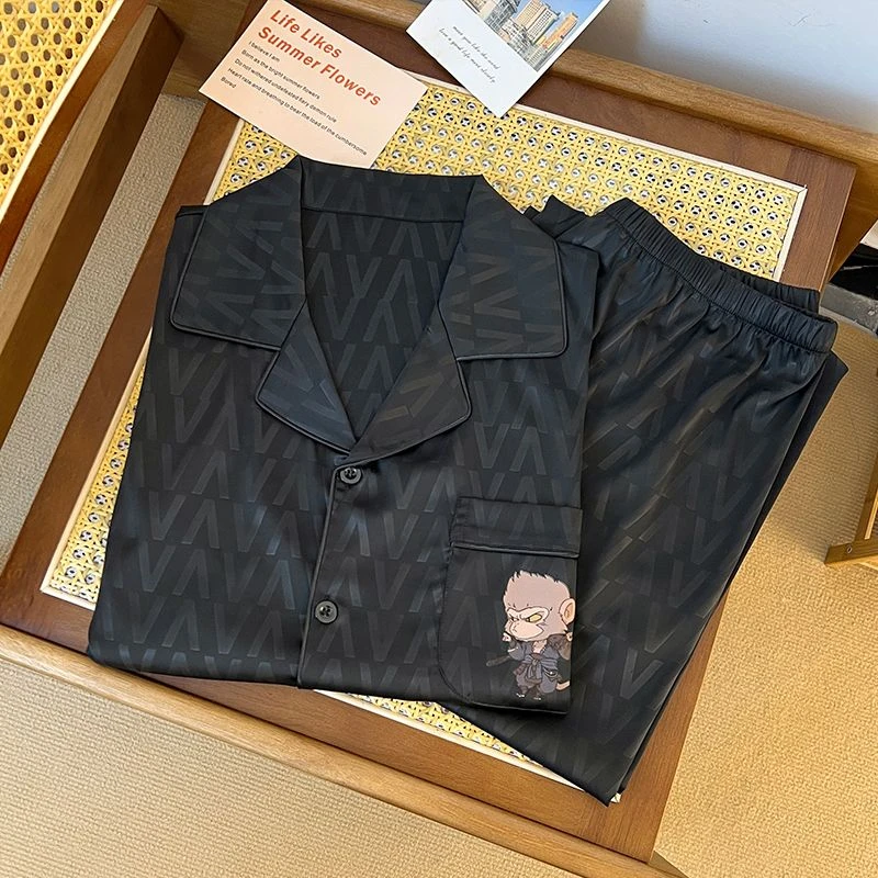 2025年新款睡衣男春秋款春季高级感冰丝长袖男士可外穿休闲家居服