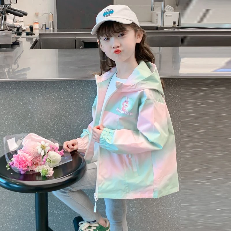 女童秋装外套2024新款儿童洋气女孩春秋季连帽卡通星黛露夹克上衣