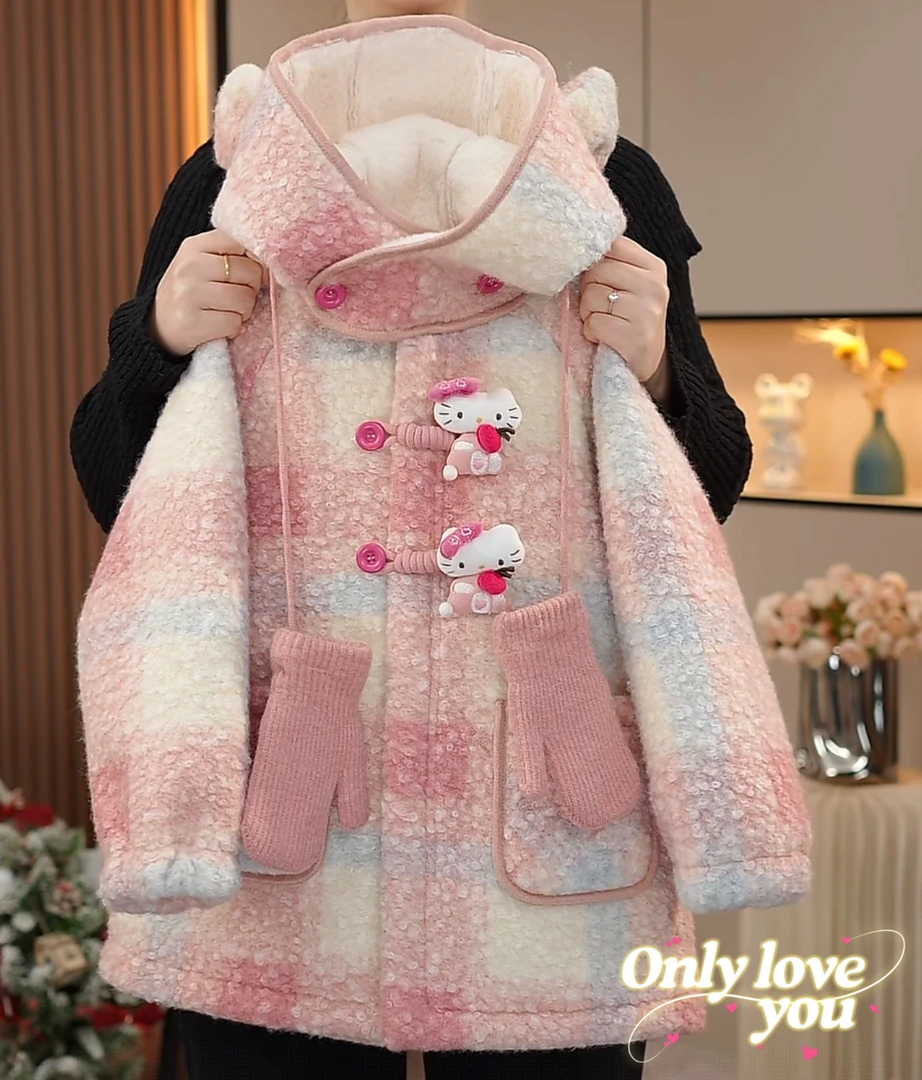 女童外套冬装2025新款中大儿童加绒加厚上衣