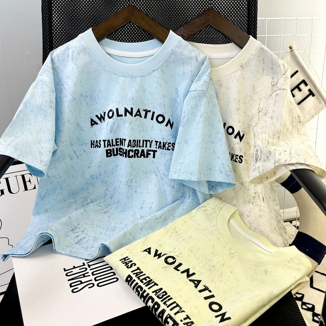 夏季男孩t恤短袖韩版洋气短袖T恤百搭时尚中大童装休闲宽松洋气