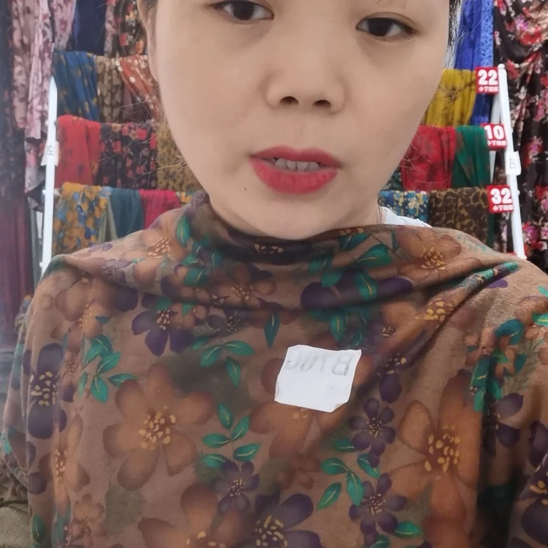 混纺咖色温柔花朵1米