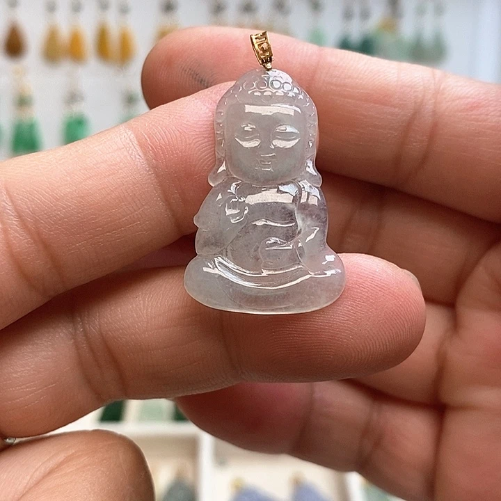 翡翠18K金镶嵌颈饰22号