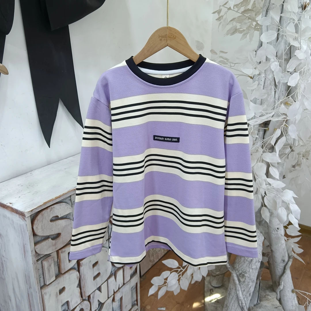 Y702紫色长袖卫衣上衣