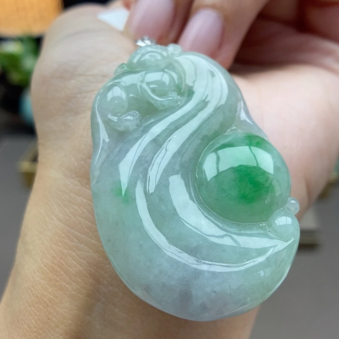 翡翠银S925镶嵌颈饰吊坠78