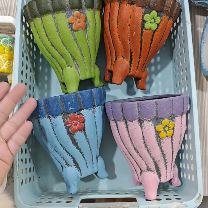 红陶吸水透气的白陶花盆凑满12发货