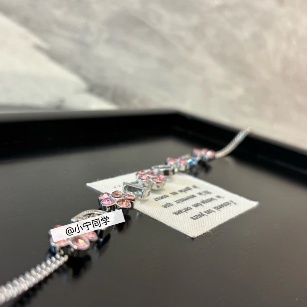 铜合金合成锆石项链 字母花花项链XL2339