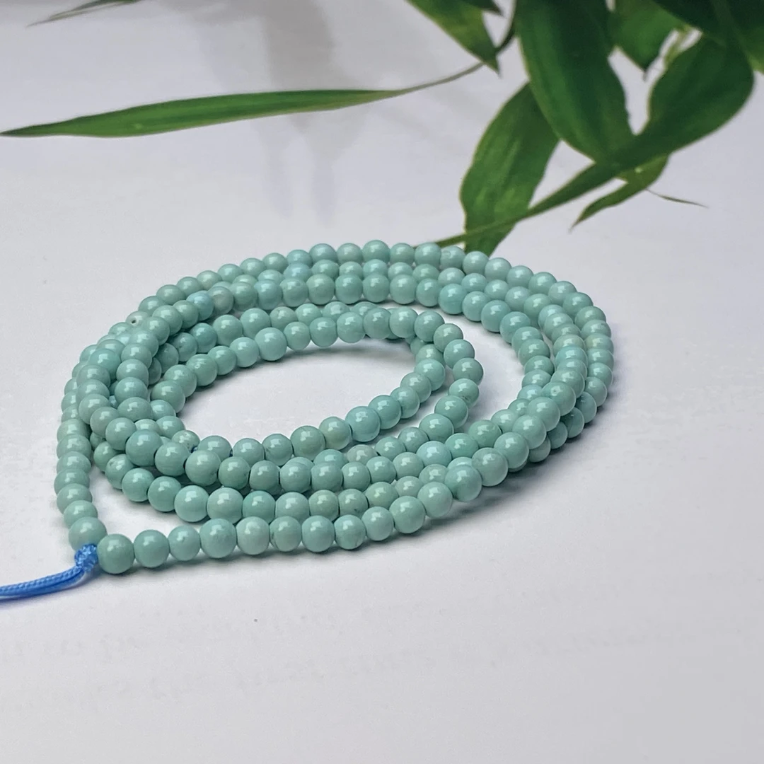 品质珠宝原矿绿松石精品小米链干净多圈百搭颈链「多样性发货1条」