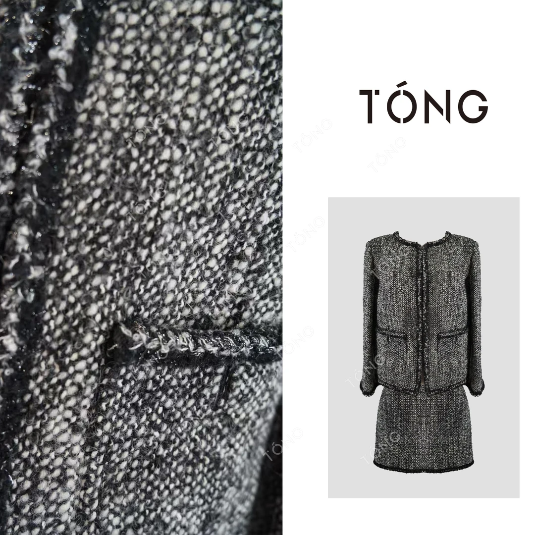 【晚秋午后】进口面料+羊M秋冬时尚小香风套装 GW173