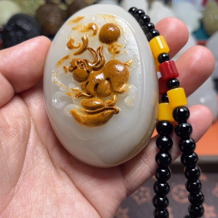 石材天然方解石手把件不退换