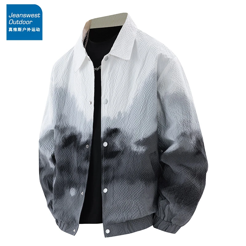 真维斯户外运动夹克男士休闲百搭加肥加大码帅气春秋新款上衣外套