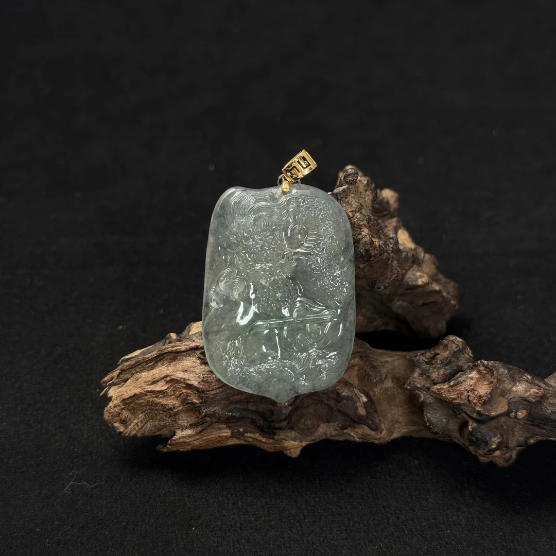 【诚翠拍品第九十九期午】翡翠110吊坠HQT7058金