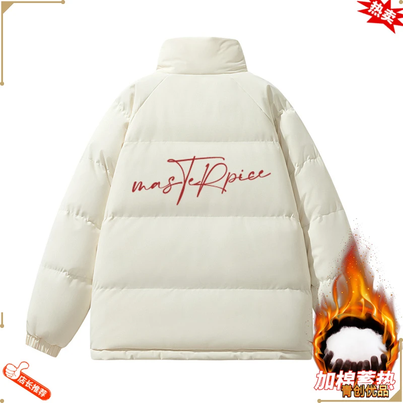 青创优品新款休闲连帽保暖冬季男女短款棉衣棉服时尚百搭港风加厚