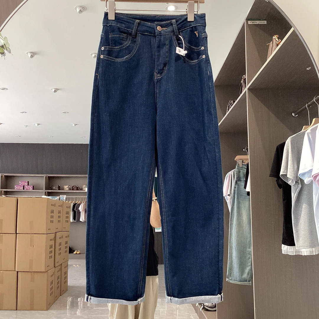 A3-3 【8981】深色哈伦老爹带弹力牛仔裤宽松女士显瘦