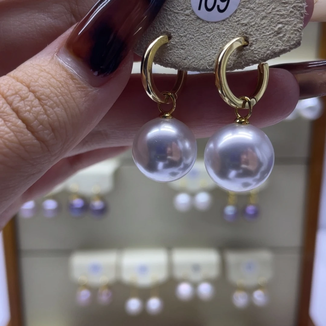 淡水珍珠耳饰银S925镶嵌