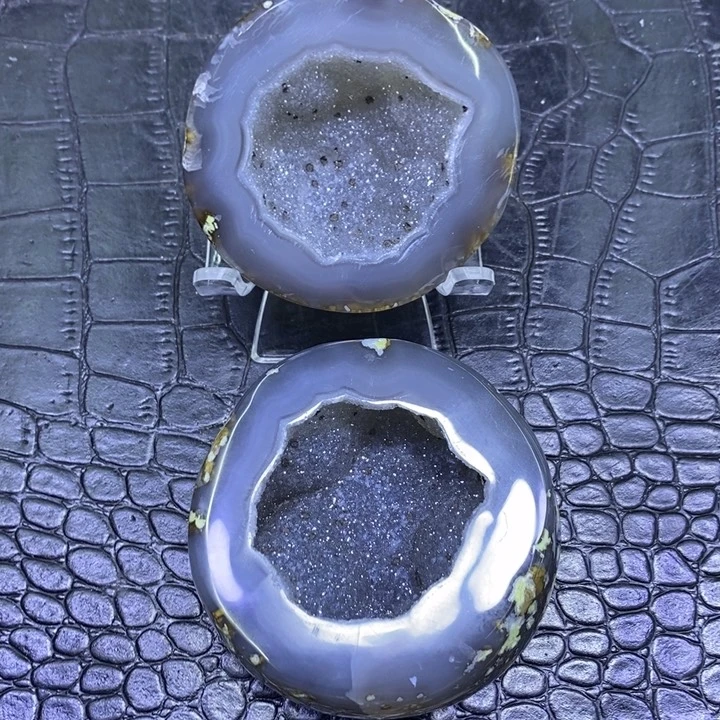 未镶嵌珠宝半成品水晶蓝紫啵啵盆