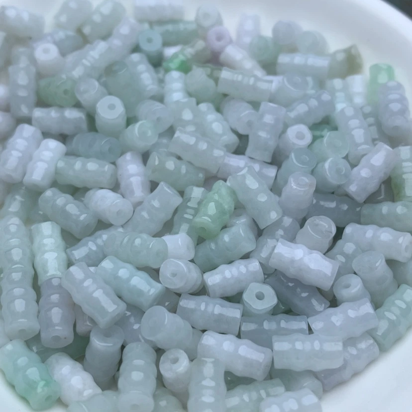 【闪购商品】翡翠手链未镶嵌卡4x9绿白竹节100颗