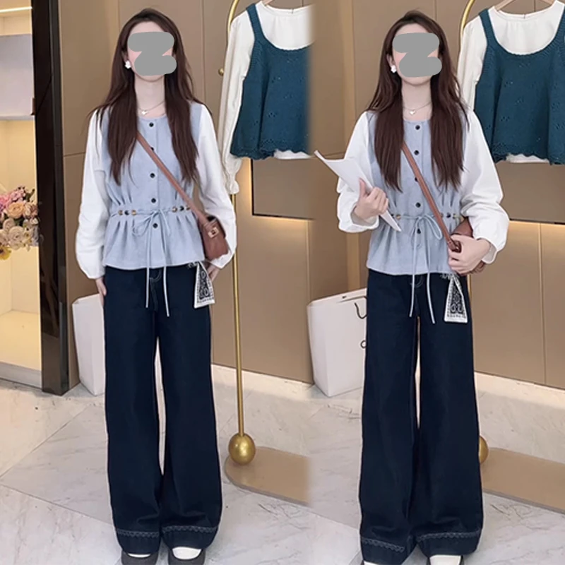 韩系慵懒风收腰长袖衬衫女2025春秋新款衬衣时尚百搭显瘦打底上衣