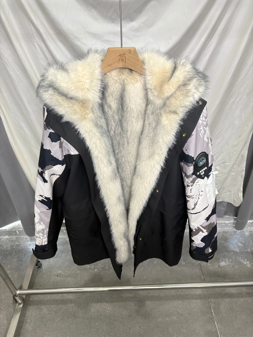 海宁男女同款北极郊狼内胆可拆卸中长款冲锋衣厚外套