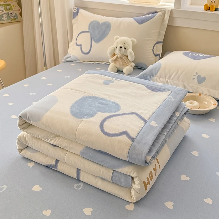 全棉夏凉被 棉花夏被四件套 空调被 单人被 双人被纯棉夏被四件套