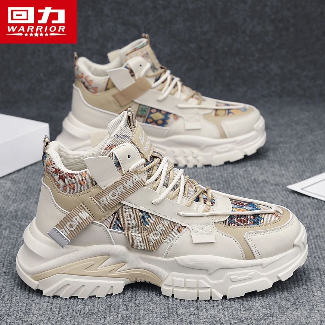 回力高帮男鞋冬季软底运动休闲鞋高级感男士潮鞋防滑耐磨老爹鞋子