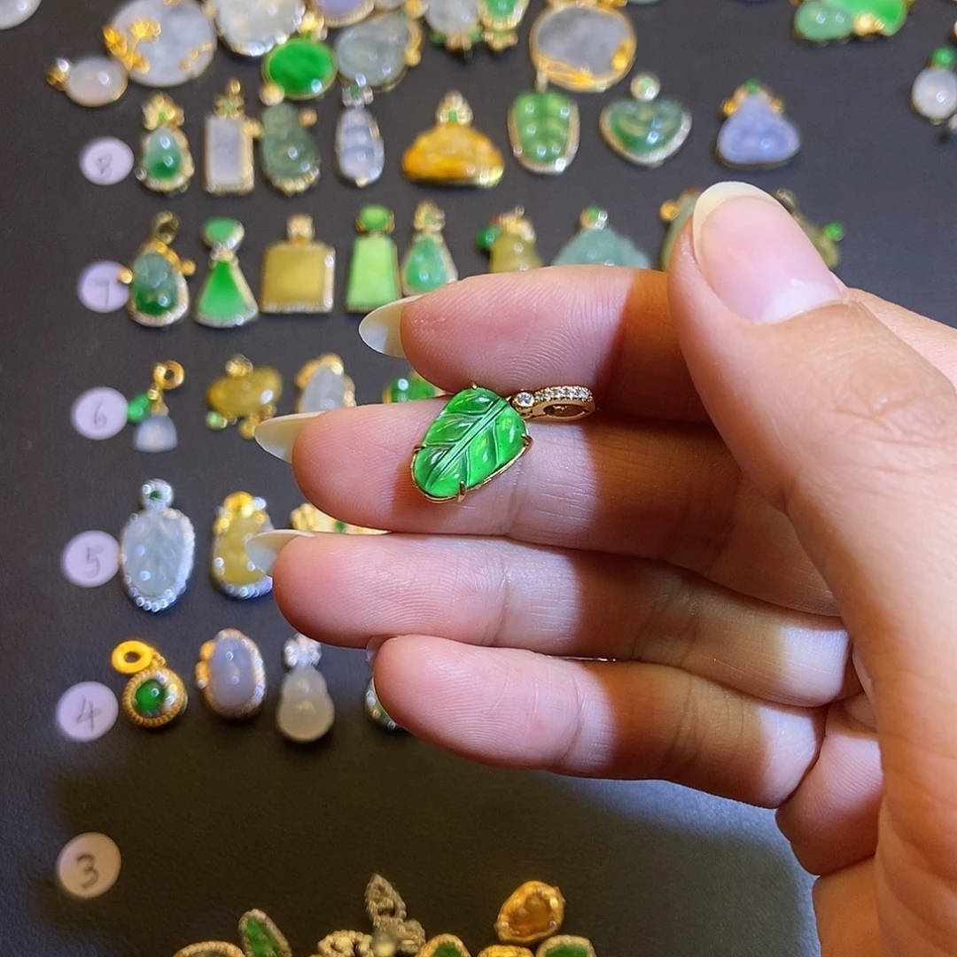 翡翠银S925镶嵌吊坠(不含链)